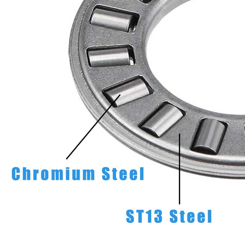 koofull 4 Sets NTA815+2TRA, Thrust Needle Roller Bearings with Two Washers, ID 1/2", OD 15/16" - Image 3
